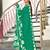 Green printed cotton saree with blouse piece