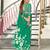 Green printed cotton saree with blouse piece