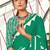 Green printed cotton saree with blouse piece