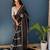 Black printed cotton saree with blouse piece