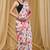 White printed cotton saree with blouse piece