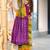 Green printed cotton saree with blouse piece