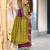 Wine printed cotton saree with blouse piece