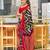 Black printed cotton saree with blouse piece