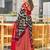 Black printed cotton saree with blouse piece