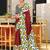 Maroon printed cotton saree with blouse piece