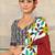 Maroon printed cotton saree with blouse piece