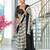 Black printed cotton saree with blouse piece