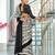 Black printed cotton saree with blouse piece