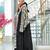 Black printed cotton saree with blouse piece