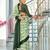 Green printed cotton saree with blouse piece
