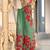 Green printed cotton saree with blouse piece