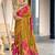Mustard printed cotton saree with blouse piece