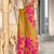 Mustard printed cotton saree with blouse piece