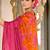 Pink printed cotton saree with blouse piece