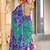Turquoise printed cotton saree with blouse piece
