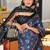 Grey printed cotton saree with blouse piece