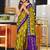 Mehendi printed cotton saree with blouse piece