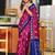 Wine printed cotton saree with blouse piece