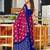 Wine printed cotton saree with blouse piece