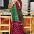 Green printed cotton saree with blouse piece