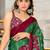 Green printed cotton saree with blouse piece
