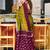Mehendi printed cotton saree with blouse piece