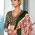 Red printed cotton saree with blouse piece