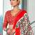 Grey printed cotton saree with blouse piece