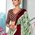 Green printed cotton saree with blouse piece