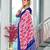 Pink printed cotton saree with blouse piece