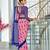 Pink printed cotton saree with blouse piece