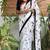 White printed cotton saree with blouse piece