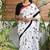 White printed cotton saree with blouse piece