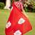 Red printed cotton saree with blouse piece