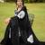 Black printed cotton saree with blouse piece
