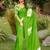 Green printed cotton saree with blouse piece
