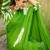 Green printed cotton saree with blouse piece