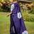 Purple printed cotton saree with blouse piece
