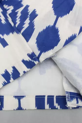 White & blue printed rayon lehenga choli for girls trendy festive outfit