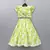 Lime green & white printed rayon lehenga choli for girls modern ethnic ensemble