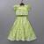 Lime green & white printed rayon lehenga choli for girls – modern ethnic ensemble