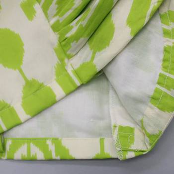 Lime green & white printed rayon lehenga choli for girls modern ethnic ensemble 5