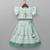 Mint green & white floral printed rayon lehenga choli for girls – ruffle sleeve festive set