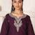 Elegant wine chanderi ensemble with jacquard dupatta