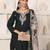 Elegant bottle green chanderi ensemble with jacquard dupatta