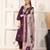 Elegant wine chanderi ensemble with jacquard dupatta