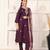 Elegant wine chanderi ensemble with jacquard dupatta