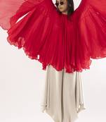 Pink plain chiffon kurta set