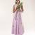 Purple embroidered crepe dress